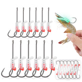 Luminous Live Shrimp Hooks 12-pack in retail packaging